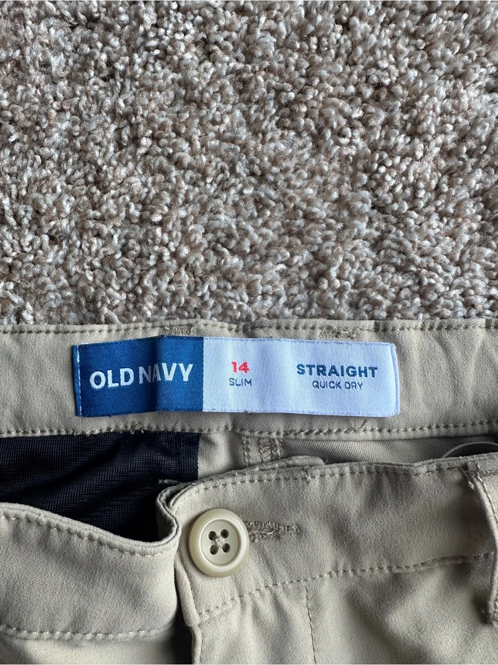 Old Navyr Boy’s Quick Dry Chino Pants in Light Tan